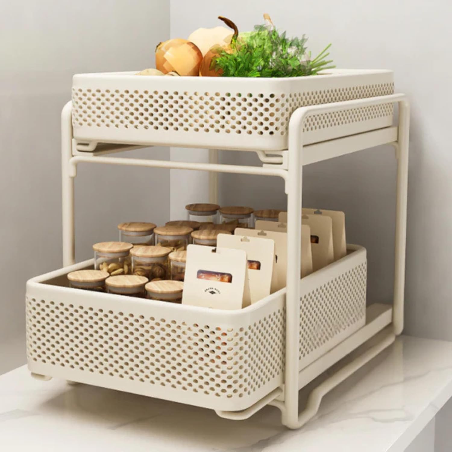 Homero double layer pull-out storage rack